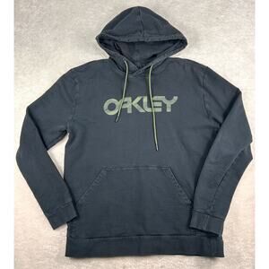 Oakley Hoodie Sweatshirt Mens Sz MBlack Camo Big Logo Pullover Cotton Outdoors